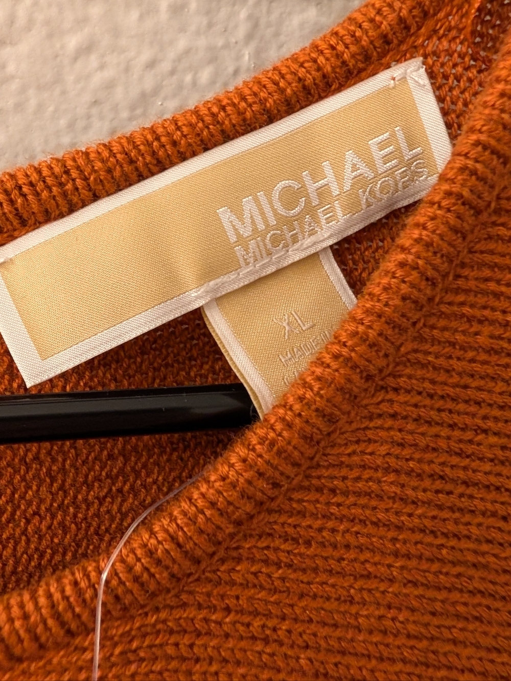 Michael Kors Orange Rust Knit Sweater Gold Zipper Detail on the Back XL - Picture 4 of 6